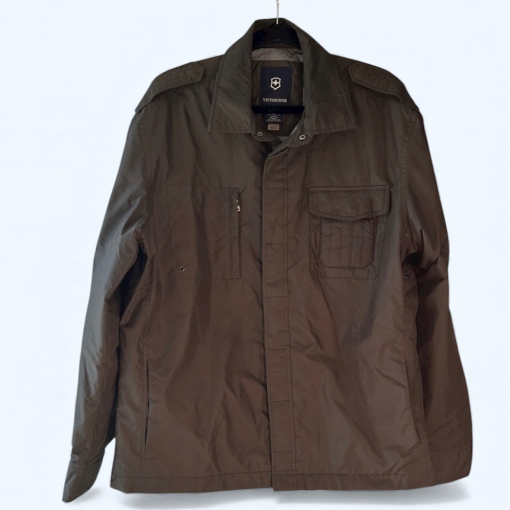 Victorinox Swiss Army Olive Military Jacket Men’s XL Fleece Insulated EUC Casual